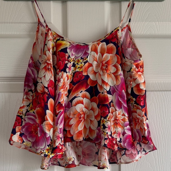 Marciano (Guess) 100% Silk Floral Spaghetti Strap Flowy Camisole XS - Picture 8 of 8